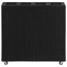 Podwyższona donica z 4 wkładami, 80x22x79 cm, rattan PE, czarna