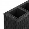 Podwyższona donica z 4 wkładami, 80x22x79 cm, rattan PE, czarna