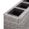 Podwyższona donica z 4 wkładami, 80x22x79 cm, rattan PE, szara