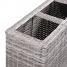 Podwyższona donica z 4 wkładami, 80x22x79 cm, rattan PE, szara