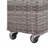 Podwyższona donica z 4 wkładami, 80x22x79 cm, rattan PE, szara