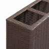 Podwyższona donica z 4 wkładami 80x22x79 cm, rattan PE, brązowa