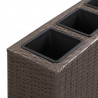 Podwyższona donica z 4 wkładami 80x22x79 cm, rattan PE, brązowa