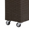 Podwyższona donica z 4 wkładami 80x22x79 cm, rattan PE, brązowa