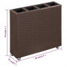 Podwyższona donica z 4 wkładami 80x22x79 cm, rattan PE, brązowa