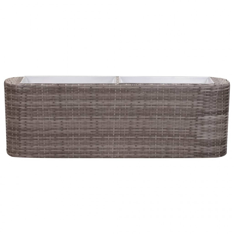 Podwyższona donica ogrodowa, 120x24x40 cm, polirattan, szara
