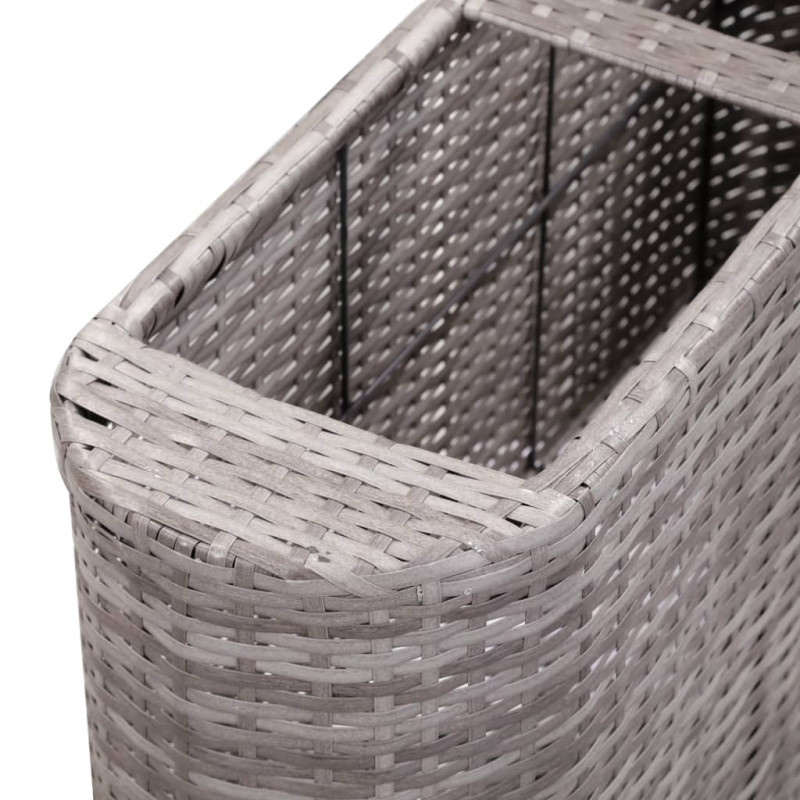 Podwyższona donica ogrodowa, 120x24x40 cm, polirattan, szara
