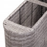 Podwyższona donica ogrodowa, 120x24x40 cm, polirattan, szara