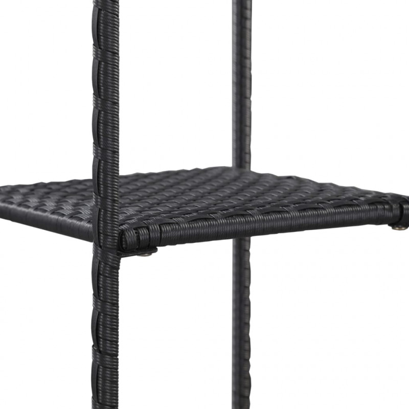 Regał, czarny, 30x30x150 cm, polirattan