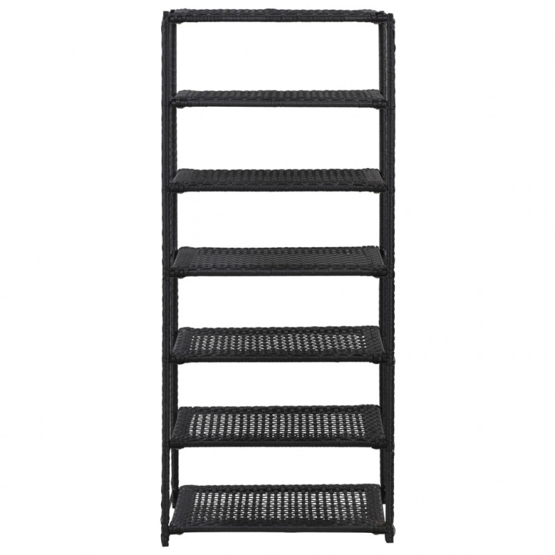 Regał na buty, czarny, 50x30x120 cm, polirattan