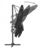 Parasol wiszący z aluminiowym słupkiem, 3x3 m, czarny