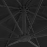 Parasol wiszący z aluminiowym słupkiem, 3x3 m, czarny