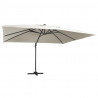 Parasol z LED i aluminiowym słupkiem, 400x300 cm, piaskowy