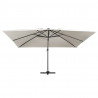 Parasol z LED i aluminiowym słupkiem, 400x300 cm, piaskowy