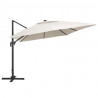 Parasol z LED i aluminiowym słupkiem, 400x300 cm, piaskowy