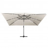 Parasol z LED i aluminiowym słupkiem, 400x300 cm, piaskowy
