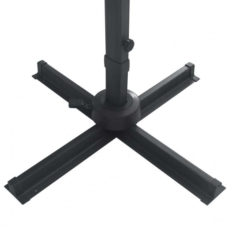 Parasol z LED i aluminiowym słupkiem, 400x300 cm, piaskowy