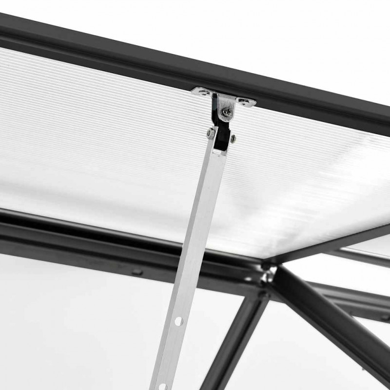 Szklarnia z ramą podstawy, antracytowa, aluminium, 3,61 m²