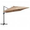Parasol wiszący z LED i aluminiowym słupkiem, 400x300 cm, taupe