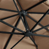 Parasol wiszący z LED i aluminiowym słupkiem, 400x300 cm, taupe