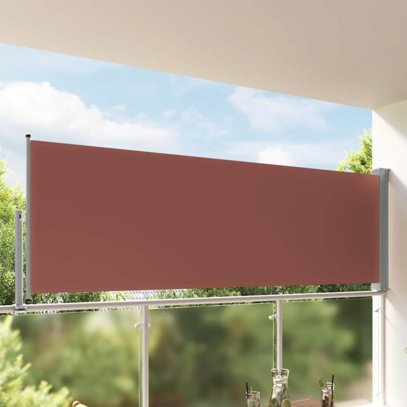 Wysuwana markiza boczna na taras, 120 x 300 cm, brązowa