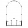 Pergola ogrodowa z furtką, czarna, 138x40x238 cm, żelazna