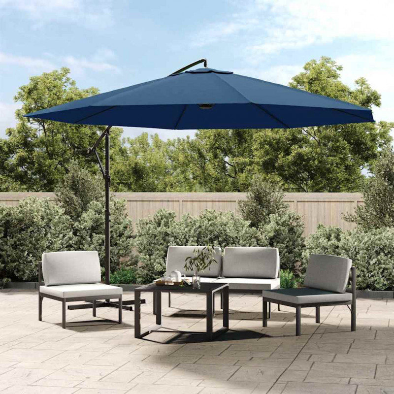 Parasol wiszący z aluminiowym słupkiem, 350 cm, niebieski