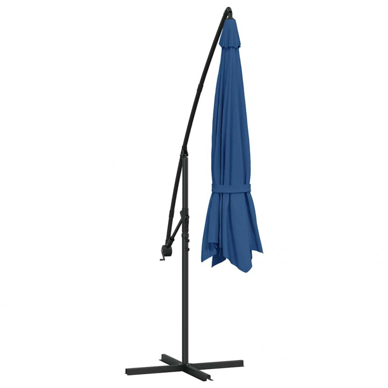 Parasol wiszący z aluminiowym słupkiem, 350 cm, niebieski