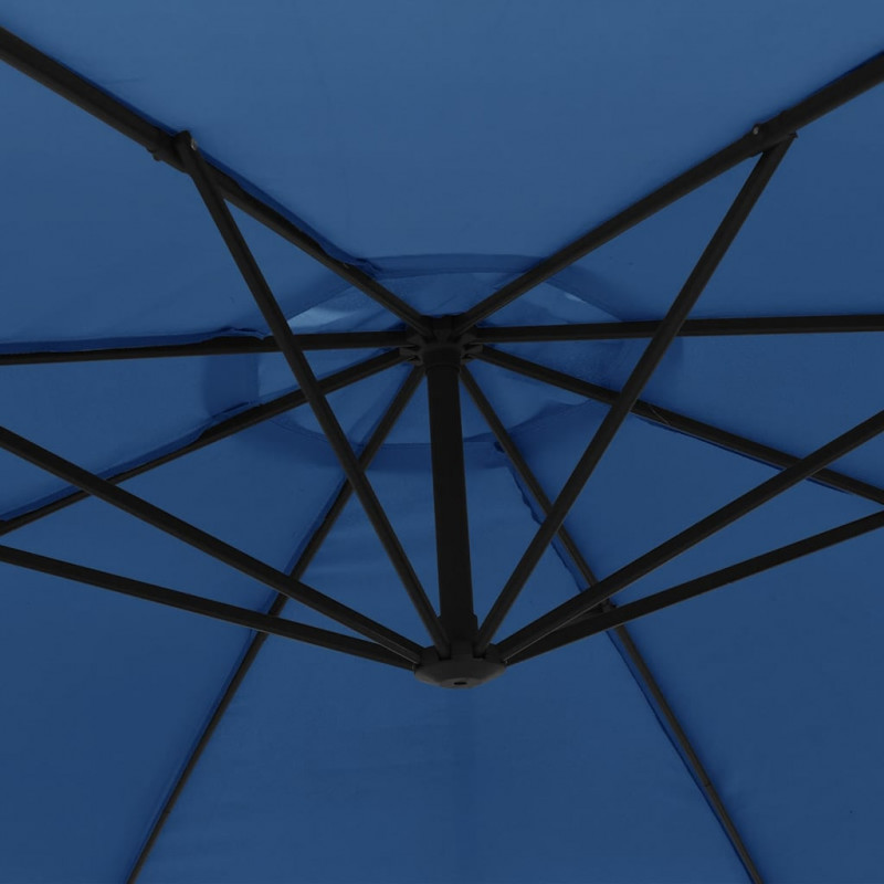Parasol wiszący z aluminiowym słupkiem, 350 cm, niebieski