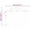 Parasol wiszący z aluminiowym słupkiem, 350 cm, niebieski