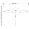 Parasol ogrodowy z LED i stalowym słupkiem, 300 cm, czarny