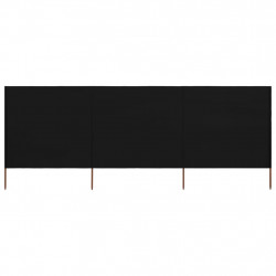 Parawan 3-skrzydłowy z tkaniny, 400 x 120 cm, czarny