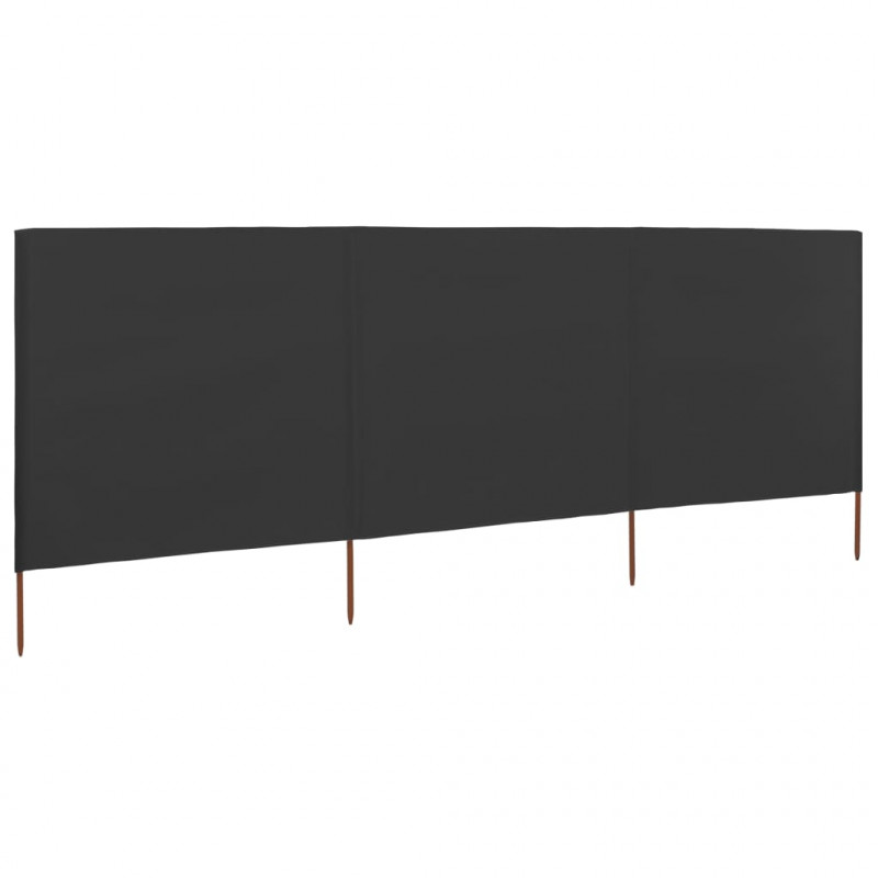 Parawan 3-skrzydłowy z tkaniny, 400x160 cm, antracytowy