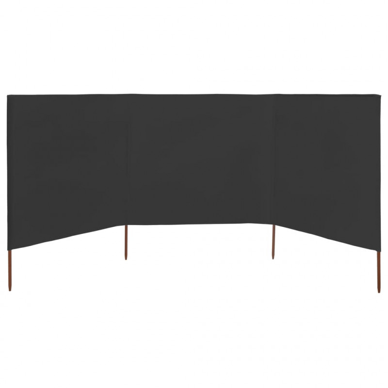 Parawan 3-skrzydłowy z tkaniny, 400x160 cm, antracytowy