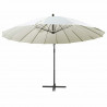 Parasol ogrodowy, wiszący, biały, 3 m, słupek aluminiowy