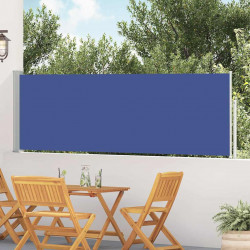 Wysuwana markiza boczna na taras, 100 x 500 cm, niebieska