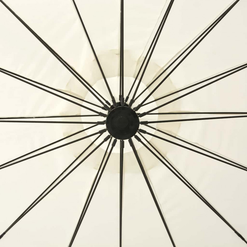 Parasol ogrodowy, wiszący, biały, 3 m, słupek aluminiowy