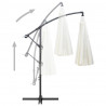 Parasol ogrodowy, wiszący, biały, 3 m, słupek aluminiowy