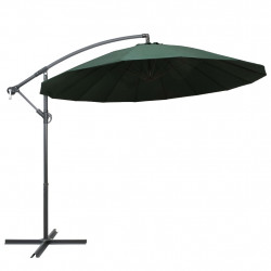 Parasol ogrodowy, wiszący, zielony, 3 m, słupek aluminiowy