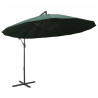 Parasol ogrodowy, wiszący, zielony, 3 m, słupek aluminiowy