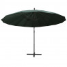 Parasol ogrodowy, wiszący, zielony, 3 m, słupek aluminiowy