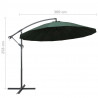 Parasol ogrodowy, wiszący, zielony, 3 m, słupek aluminiowy