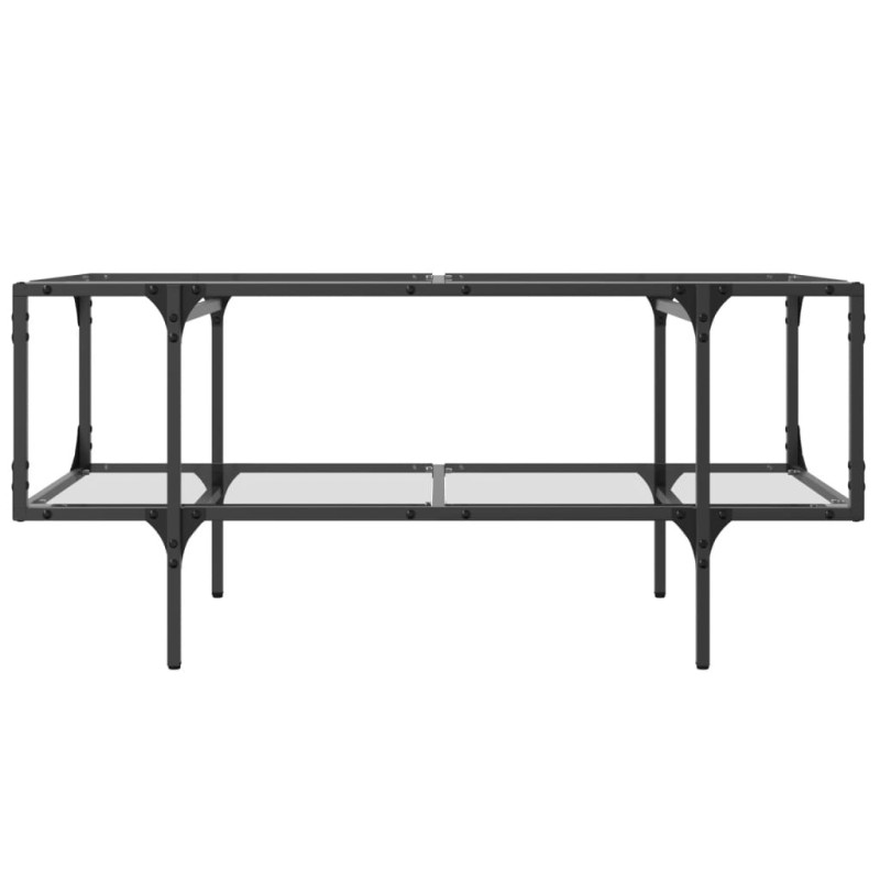 Stolik kawowy ze szklanym blatem, 98,5x50x45 cm, stal