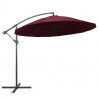 Wiszący parasol ogrodowy, burgund, 3 m, słupek aluminiowy