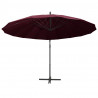 Wiszący parasol ogrodowy, burgund, 3 m, słupek aluminiowy
