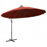 Wiszący parasol, terakotowy, 3 m, aluminiowy słupek