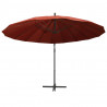 Wiszący parasol, terakotowy, 3 m, aluminiowy słupek