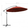 Wiszący parasol, terakotowy, 3 m, aluminiowy słupek