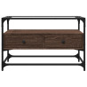 Szafka pod TV ze szklanym blatem, brązowy dąb, 80x35x51 cm