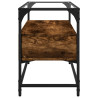 Szafka pod TV ze szklanym blatem, przydymiony dąb, 80x35x51 cm
